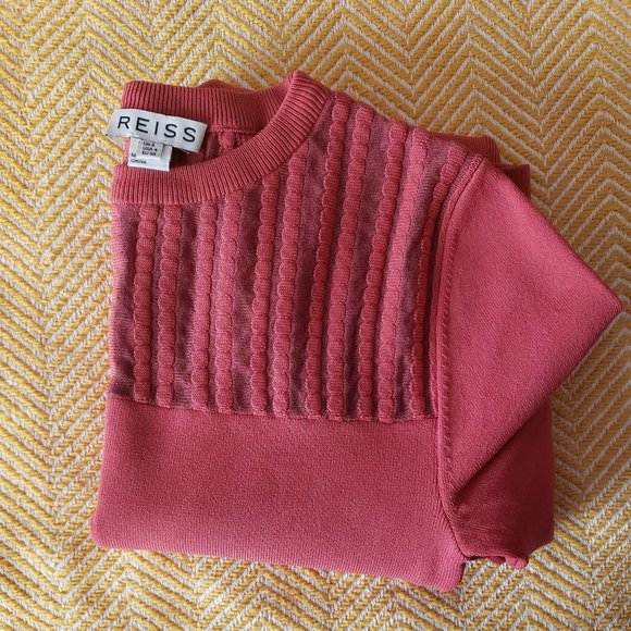 Reiss Kadriana Coral Stretch Knit Bodycon Dress - Picture 3 of 5